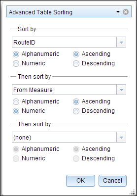 Advanced Table Sorting widget